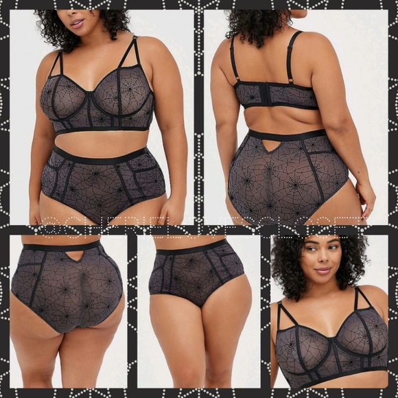 Torrid 3 Web Mesh Bralette & Pant Matching Set! - Picture 2 of 10